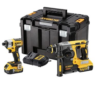 Dewalt Brushless Sds Drill& Imp Driver C/w 2 5am Battery