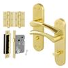 Carlisle Brass Grantham DP32PBX452EBSB WC Bathroom Lever Door Pack with Lock & Hinges ? Electro/Sati