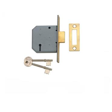 UNION MORTICE DEADLOCK 5-LEVER BRASS 2.1/2"