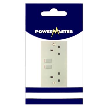 POWERMASTER SOCKET 2 GANG 13 AMP SWITCHED