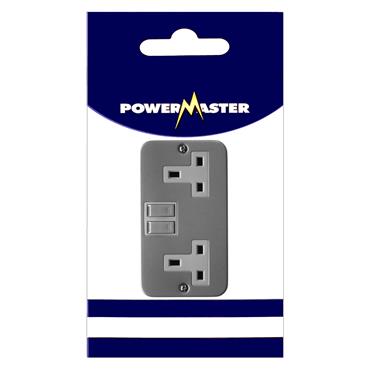 POWERMASTER 2 GANG METAL SOCKET SWITCH