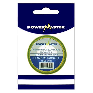 POWERMASTER INSULATING TAPE 20 MTR GREEN/YELLOW