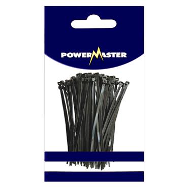 POWERMASTER CABLE TIES BLACK (PK 100) 11"