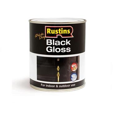 RUSTINS BLACK GLOSS PAINT 250ML Q/D