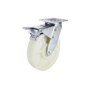 PLATE CASTOR 3" SWIVEL & BRAKE NYLON WHEEL 300KG/4
