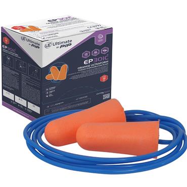 Ultimate Industrial EP301C Corded Disposable Foam Ear Plugs ? Orange SNR 38dB Pair