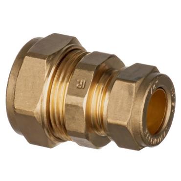 Straight Red. Brass Compression Coupling 3/4in x 1/2in