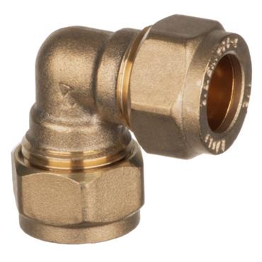 Brass Compression Elbow 15mm x 1/2in