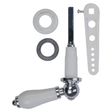 White Ceramic Repro. Cistern Lever Set CP