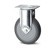 PLATE CASTOR 3" FIXED RUBBER TYRE 150KG/4