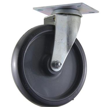 PLATE CASTOR 6" SWIVEL RUBBER TYRE 390KG/4