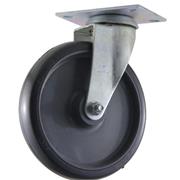 PLATE CASTOR 6" SWIVEL RUBBER TYRE 390KG/4