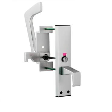 EUROSPEC DISABLED TOILET HANDLE & LOCK SATIN ALUM