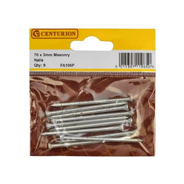 CENTURION MASONARY NAILS 70MM (PK 9)