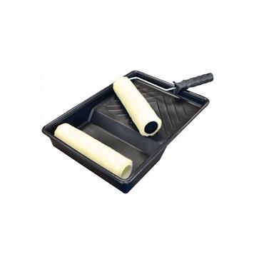 FAITHFULL PAINT ROLLER KIT TRAY FRAME & 2 REFILLS