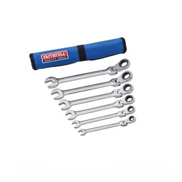FAITHFULL 9 PIECERATCHET SPANNER SET METRIC