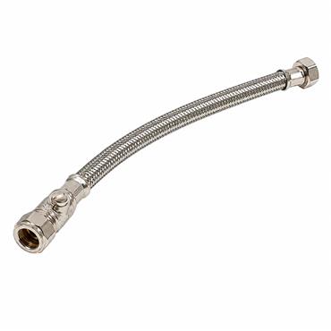 FLEXI TAP CONNECTOR 1/2" X300MM WITH VALVE