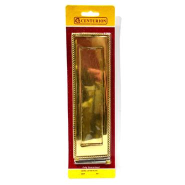 CENTURION LETTER PLATE ROPE EDGE BRASS 10" X 3"