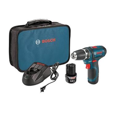 BOSCH DRILL+ IMPACTOR  + 2-2AMP BATTS+ CHARGER