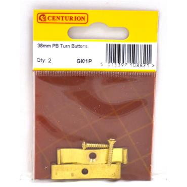 CENTURION TURN BUTTON BRASS 2 1/2" (PK 2)