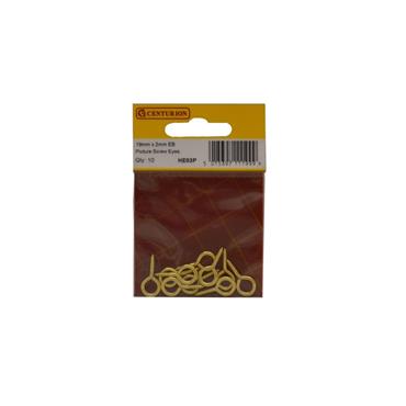 CENTURION SCREW EYES BRASS 19MMx2MM (PK 10)