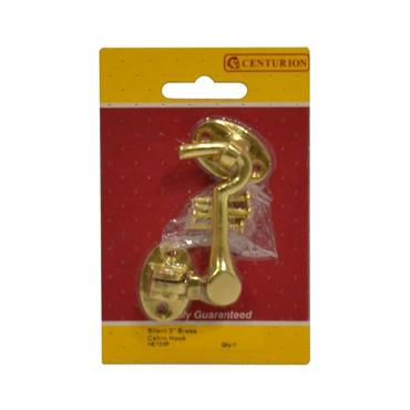 CENTURION CABIN HOOK BRASS 3"" 75MM