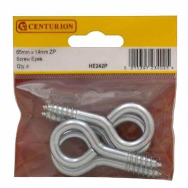 Centurion Screw Eyes 65mm X6mm Pk4