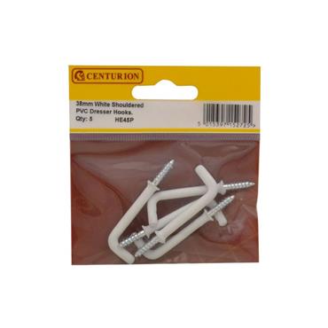 CENTURION DRESSER HOOK 1 1/2" WHITE