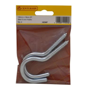 CENTURION LARGE SCREW HOOK PK 2 100MMX7.3