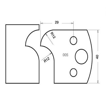 TREND CUTTER PAIR FOR SPINDLE MOULDER