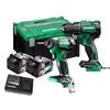 HiKOKI KC18DEJAZ 18V Brushless Combi Drill & Impact Driver Twin Kit with 2 ? 5.0Ah MultiVolt Batteri