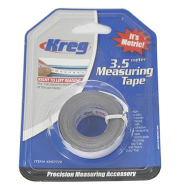 KREG SELF ADHESIVE TAPE METRIC 3.65M RIGHT TO LEFT