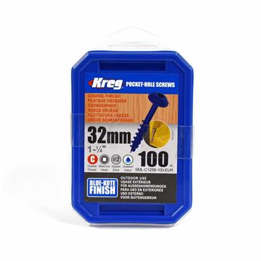 KREG SCREWS POCKET HOLE BLUE KOTE 1.1/4" (BX 100)