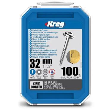 KREG SCREWS POCKET HOLE FINE 1.1/4" (BX 100)