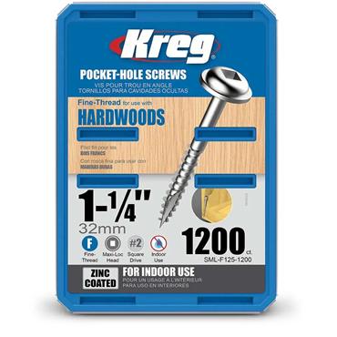 KREG SCREWS POCKET HOLE FINE 1.1/4" (BX 1200)