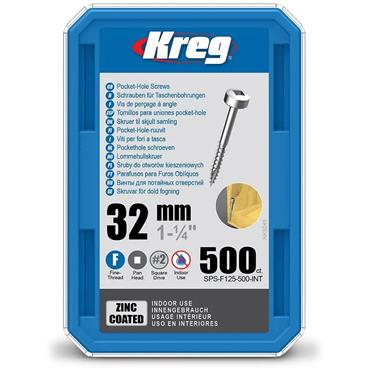 KREG SCREWS POCKET HOLE FINE 1 1/4" (BX 500)