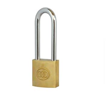 TRI-CIRCLE PADLOCK LONG SHACKLE 50MM BRASS