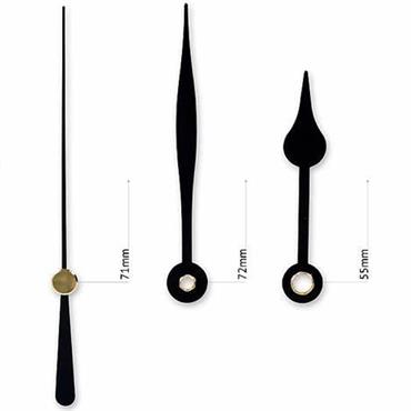 CLOCK HANDS HOUR & MINUTE BLACKSECOND HAND