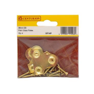 CENTURION GLASS PLATES BRASS 1 1/2" (PK. 4)