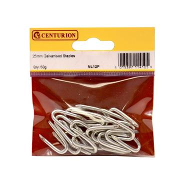 CENTURION GALVANISED STAPLES 25mm 50gram