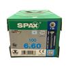 SPAX WOOD SCREWS 6MM WIDTH (BX 100) STAINLESS STEEL