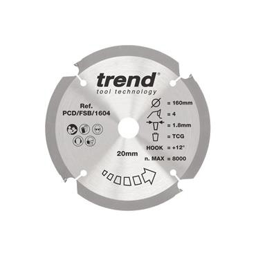 TREND FIBREBOARD SAWBLADE 160mm X 4T X 20mm
