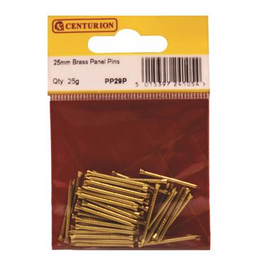 CENTURION PANEL PINS BRASS 25MM (50GRAMS)