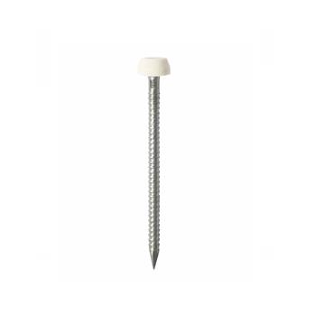 PLASTIC HEAD NAILS 40MM WHITE  (PK 50)