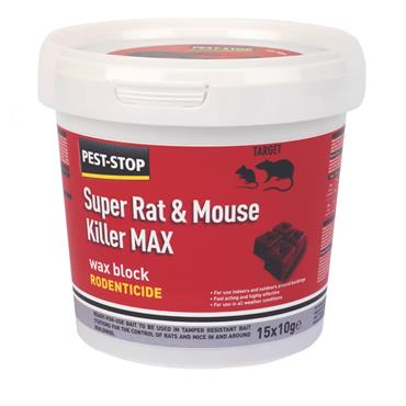 PESTSTOP RAT & MOUSE KILLER WAX BLOCKS 15X10GR
