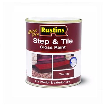 RUSTINS STEP & TILE PAINT 500ML GLOSS RED QK/ DRY