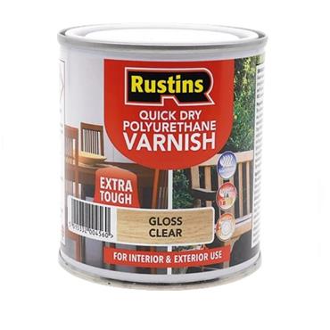 RUSTINS POLY VARNISH GLOSS QUICK DRY 2.5L CLEAR