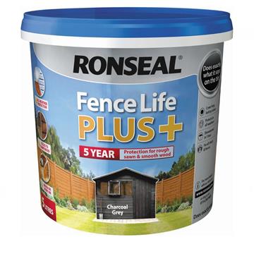 RONSEAL FENCELIFE PLUS CHARCOAL GREY 5 LITRES