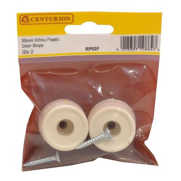 CENTURION  RUBBER DOOR STOPS WHITE PK 2