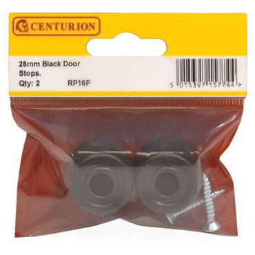 CENTURION DOOR STOPS BLACK 28MM (PK 2)